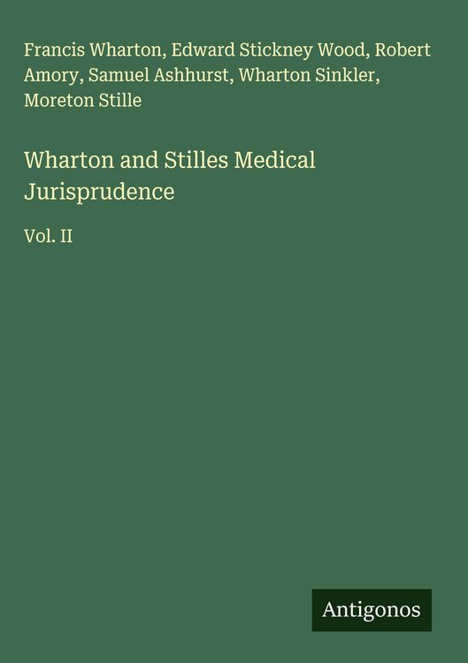 Produktbild: Wharton and Stilles Medical Jurisprudence