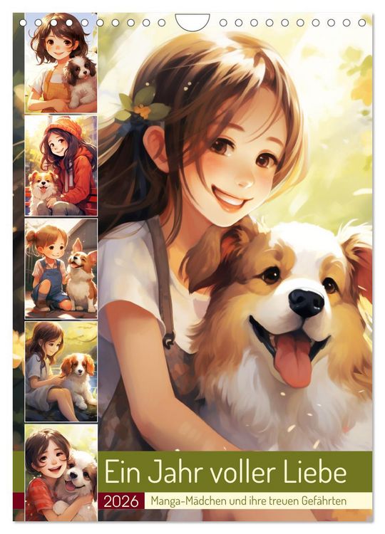 Produktbild: Ein Jahr voller Liebe. Manga-M&auml;dchen und ihre treuen Gef&auml;hrten (Wandkalender 2026 DIN A4 hoch), CALVENDO Monatskalender