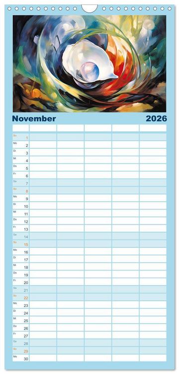 Produktbild: Familienplaner 2026 - Unterwasserwelt, bunt und wundersch&ouml;n mit 5 Spalten (Wandkalender, 21 x 45 cm) CALVENDO