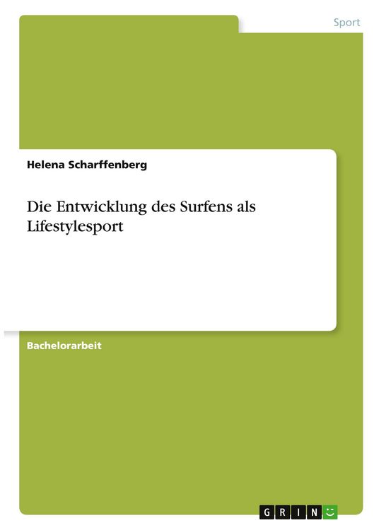 Produktbild: Die Entwicklung des Surfens als Lifestylesport