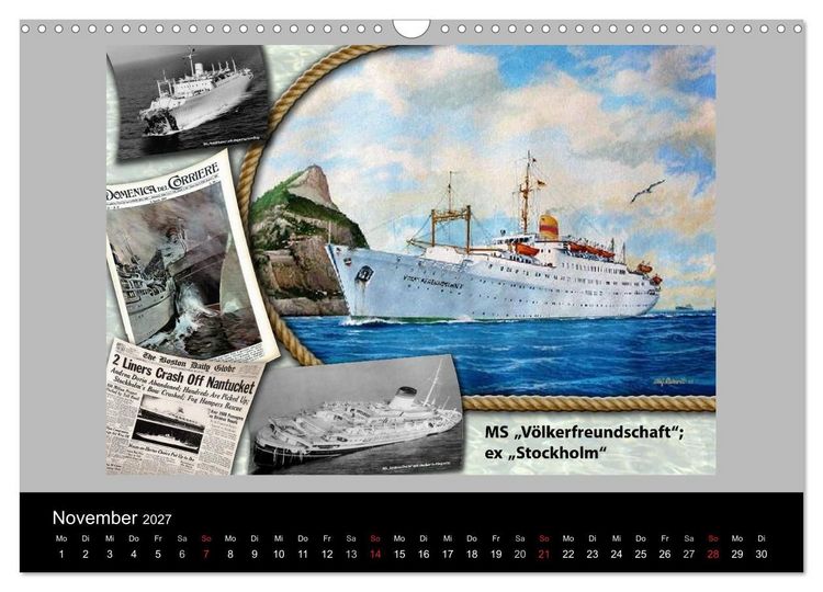Produktbild: Schiffe im Spiegel ihrer Zeit (Wandkalender 2027 DIN A3 quer), CALVENDO Monatskalender
