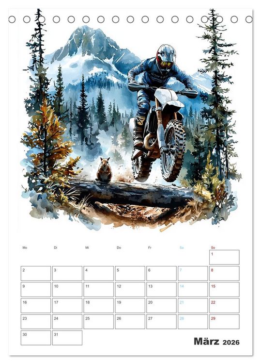 Produktbild: Motocross - Der Sport f&uuml;r echte Abenteurer (Tischkalender 2026 DIN A5 hoch), CALVENDO Monatskalender