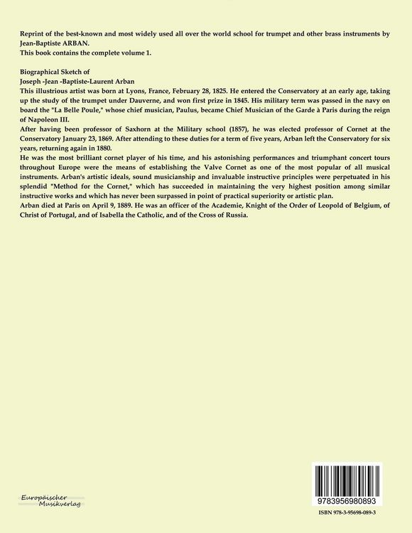 Produktbild: Arban&acute;s complete celebrated method for the cornet