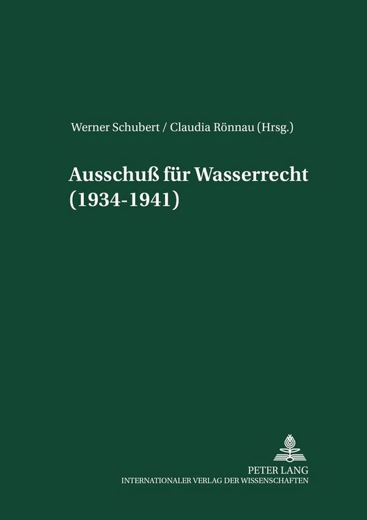 Produktbild: Ausschu&szlig; f&uuml;r Wasserrecht (1934-1941)