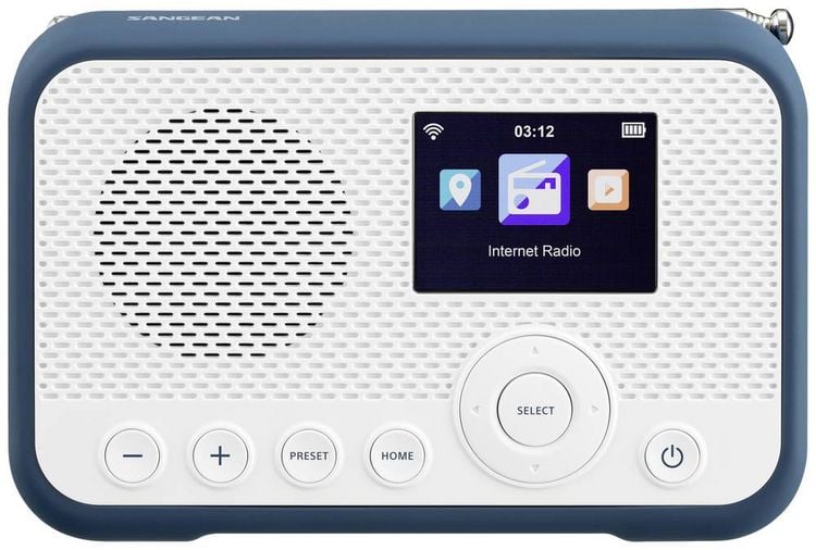 Produktbild: Sangean WFR-39 Internet Taschenradio Internet, DAB, UKW Internetradio, UKW, WLAN Spotify, Weckfunktion, wiederaufladbar Wei&szlig;, Blau