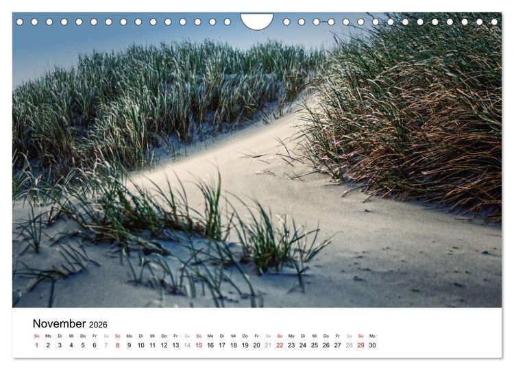 Produktbild: D&uuml;nenmomente - Ein Tag in den D&uuml;nen Nordj&uuml;tlands (Wandkalender 2026 DIN A4 quer), CALVENDO Monatskalender