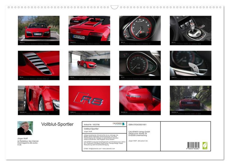 Produktbild: Vollblut-Sportler (Wandkalender 2025 DIN A2 quer), CALVENDO Monatskalender