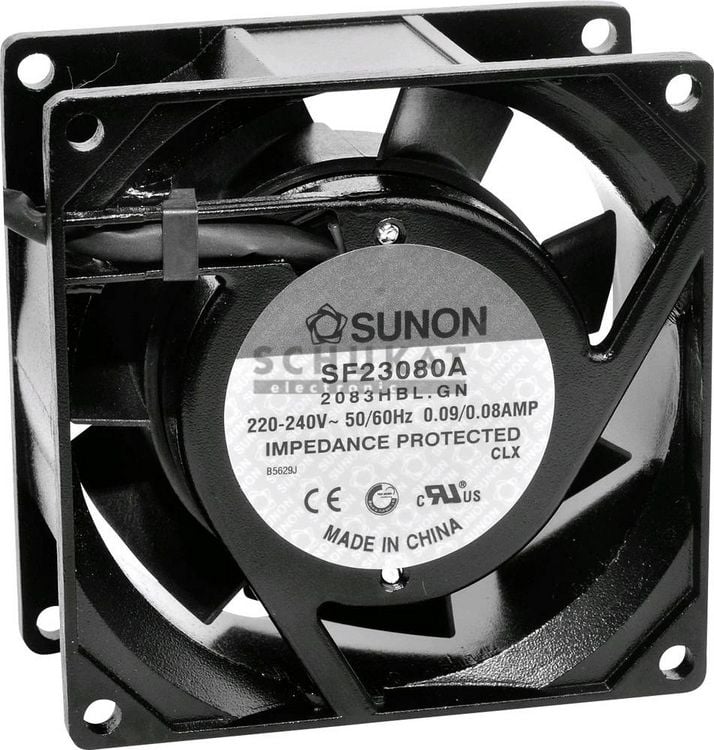 Produktbild: Sunon SF23080A2083HBL Axiall&uuml;fter 230 V/AC 40.78 m&sup3;/h (L x B x H) 80 x 80 x 38mm
