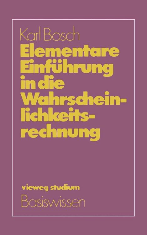 Produktbild: Elementare Einf&uuml;hrung in die Wahrscheinlichkeitsrechnung