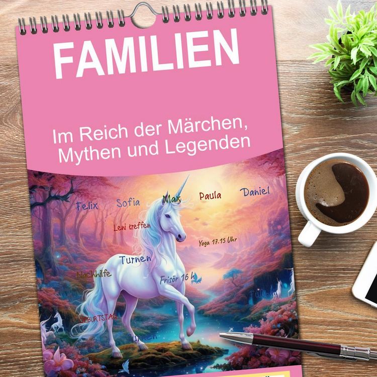 Produktbild: Familienplaner 2026 - Im Reich der M&auml;rchen, Mythen und Legenden mit 5 Spalten (Wandkalender, 21 x 45 cm) CALVENDO