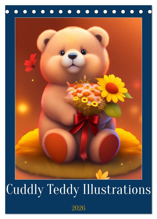 Produktbild: Cuddly Teddy Illustrations (Desk Calendar 2026 DIN A5 portrait), CALVENDO 12 Month DeskCalendar