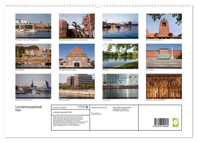 Produktbild: Landeshauptstadt Kiel (hochwertiger Premium Wandkalender 2026 DIN A2 quer), Kunstdruck in Hochglanz