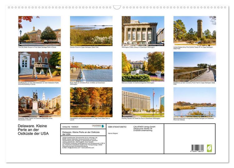 Produktbild: Delaware. Kleine Perle an der Ostk&uuml;ste der USA (Wandkalender 2026 DIN A2 quer), CALVENDO Monatskalender