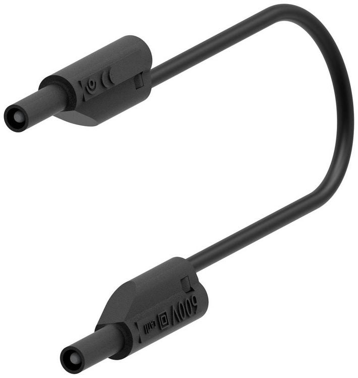 Produktbild: Electro PJP 240-IEC-CD1-100N Messleitung Lamellenstecker 2 mm Lamellenstecker 2 mm 1.00 m Schwarz 1 St.