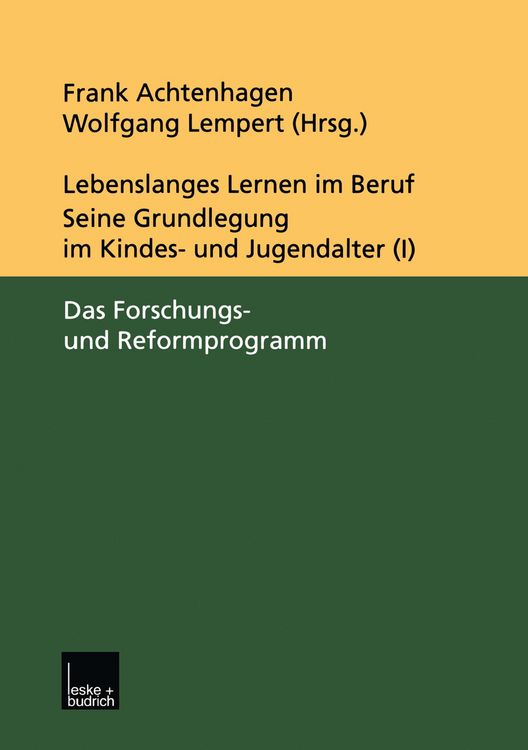 Produktbild: Lebenslanges Lernen im Beruf &mdash; seine Grundlegung im Kindes- und Jugendalter