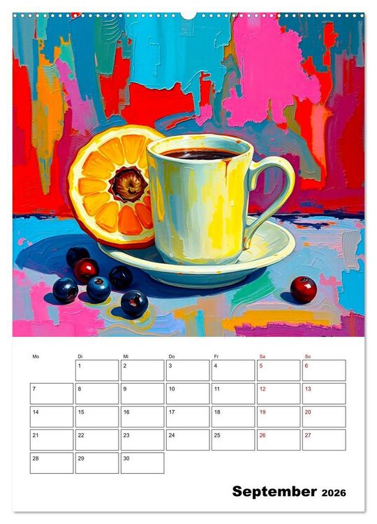 Produktbild: Kaffee trifft Kunst - Aromatische Pinselstriche (hochwertiger Premium Wandkalender 2026 DIN A2 hoch), Kunstdruck in Hochglanz