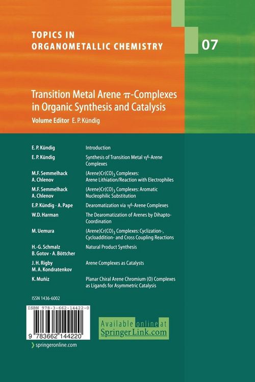 Produktbild: Transition Metal Arene &pi;-Complexes in Organic Synthesis and Catalysis