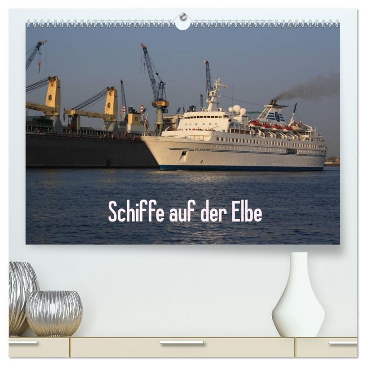 Produktbild: Schiffe auf der Elbe (hochwertiger Premium Wandkalender 2026 DIN A2 quer), Kunstdruck in Hochglanz