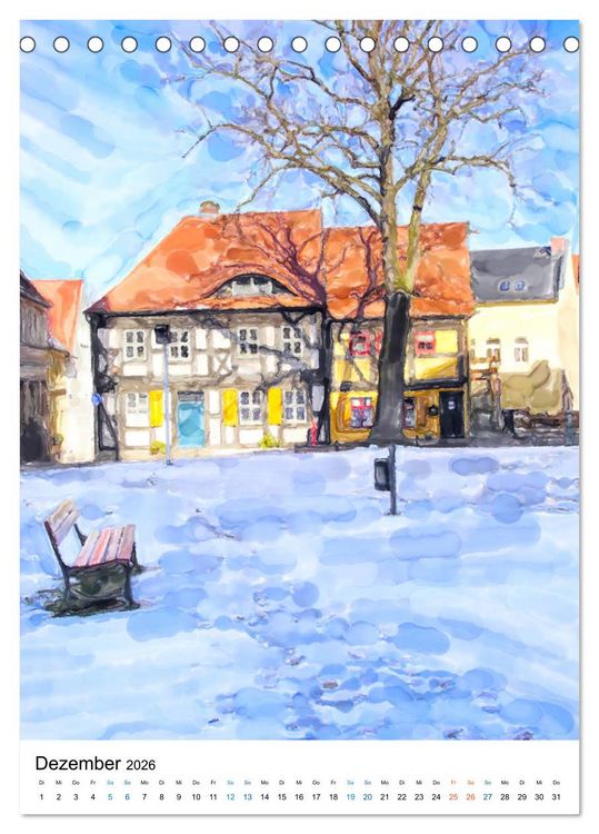 Produktbild: Rathenow - Illustrationen der Havel-Stadt (Tischkalender 2026 DIN A5 hoch), CALVENDO Monatskalender