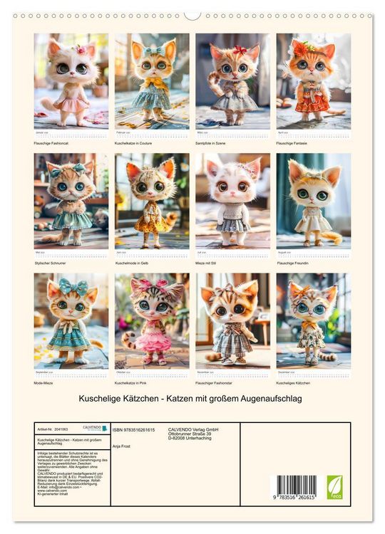 Produktbild: Kuschelige K&auml;tzchen - Katzen mit gro&szlig;em Augenaufschlag (hochwertiger Premium Wandkalender 2026 DIN A2 hoch), Kunstdruck in Hochglanz