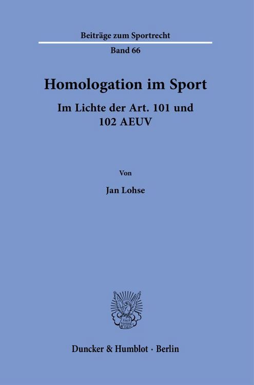 Produktbild: Homologation im Sport.