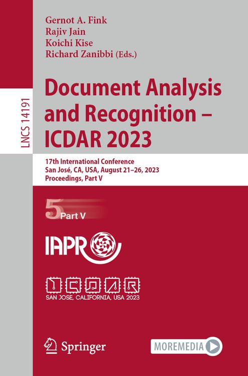 Produktbild: Document Analysis and Recognition - ICDAR 2023