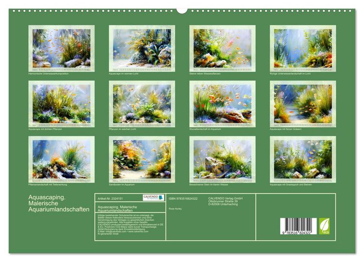 Produktbild: Aquascaping. Malerische Aquariumlandschaften (hochwertiger Premium Wandkalender 2027 DIN A2 quer), Kunstdruck in Hochglanz