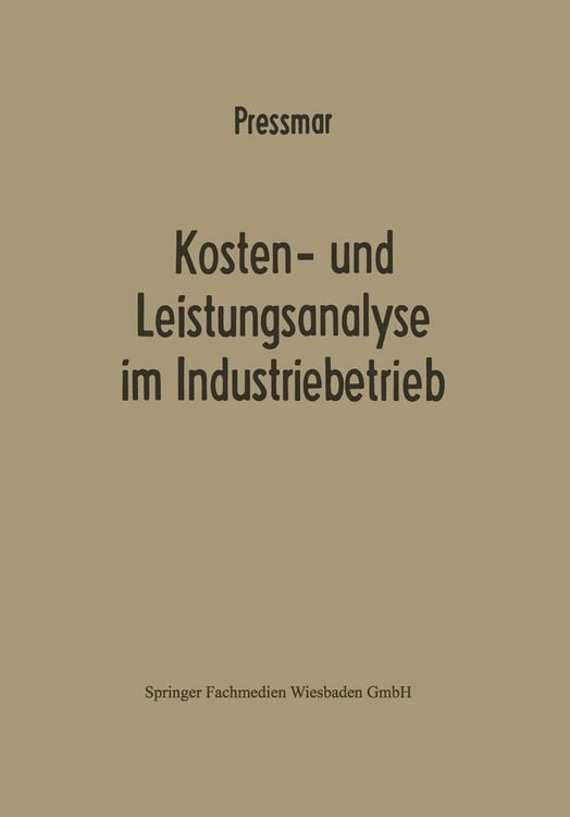 Produktbild: Kosten- und Leistungsanalyse im Industriebetrieb