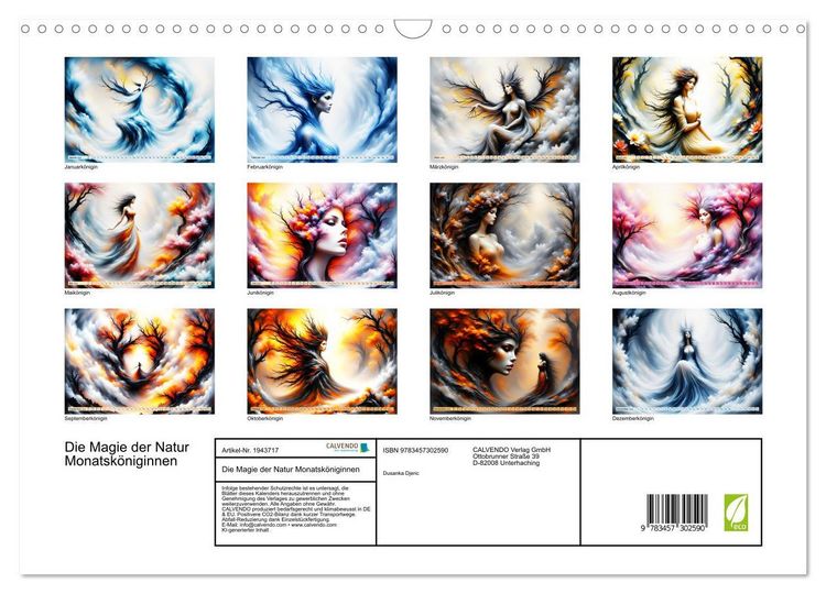 Produktbild: Die Magie der Natur Monatsk&ouml;niginnen (Wandkalender 2026 DIN A3 quer), CALVENDO Monatskalender