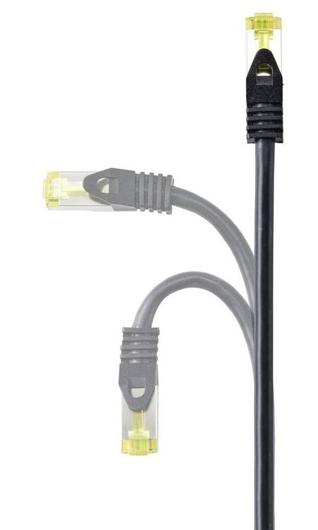 Produktbild: Renkforce RF-4995162 RJ45 Patchkabel CAT 6a (Rohkabel CAT 7) S/FTP 3.00 m Schwarz TPE-Mantel, Flexibel, Flammwidrig 1 St.