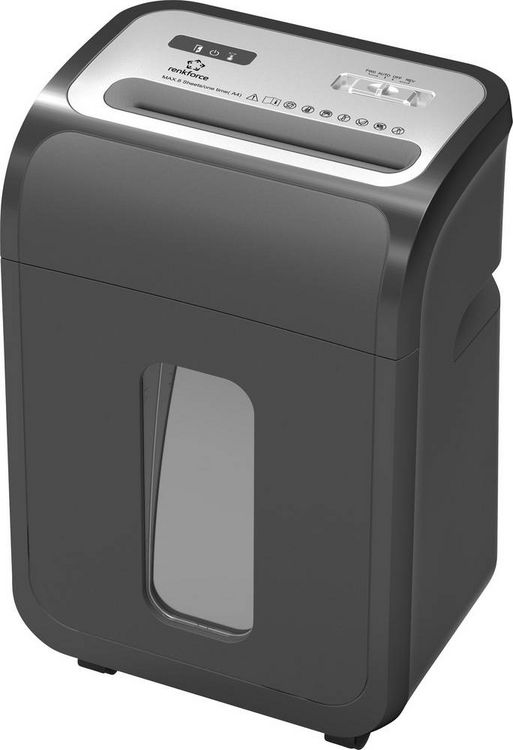 Produktbild: Renkforce RF-PPS-20L Aktenvernichter 8 Blatt Mikroschnitt 3 x 9 mm P-5 20 l Vernichtet auch Kreditkarte