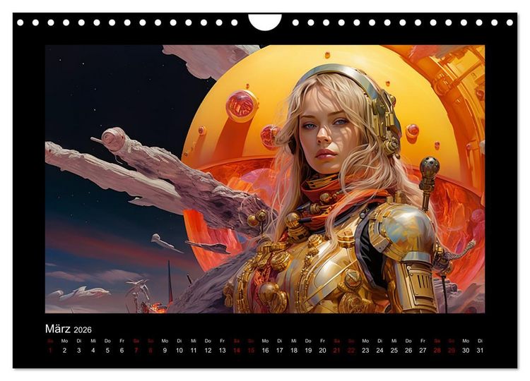 Produktbild: Amazonen im All (Wandkalender 2026 DIN A4 quer), CALVENDO Monatskalender
