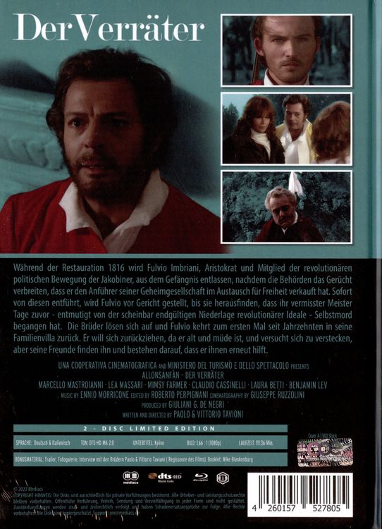 Produktbild: Der Verr&auml;ter alias Allonsanfan - Mediabook - Cover A - Limited Edition auf 500 St&uuml;ck (Blu-ray+DVD)