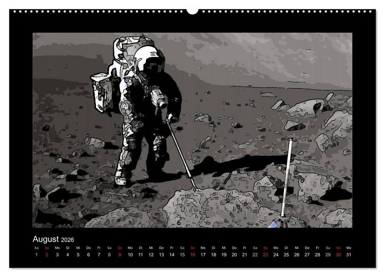 Produktbild: Landing On The Moon Like A Cartoon (hochwertiger Premium Wandkalender 2026 DIN A2 quer), Kunstdruck in Hochglanz
