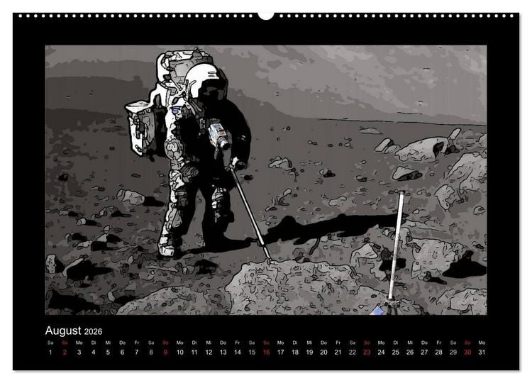 Produktbild: Landing On The Moon Like A Cartoon (Wandkalender 2026 DIN A2 quer), CALVENDO Monatskalender