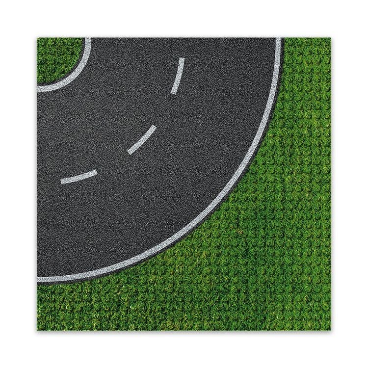 Produktbild: BRIXIES 225006 - Platte 32 x 32 Strasse kurve, Fotorealistische Bauplatte, 1 St&uuml;ck