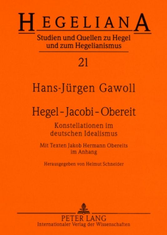 Produktbild: Hegel &ndash; Jacobi &ndash; Obereit