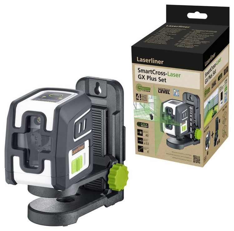 Produktbild: Laserliner SmartCross-Laser GX Plus Set Kreuzlinienlaser Reichweite (max.): 40m