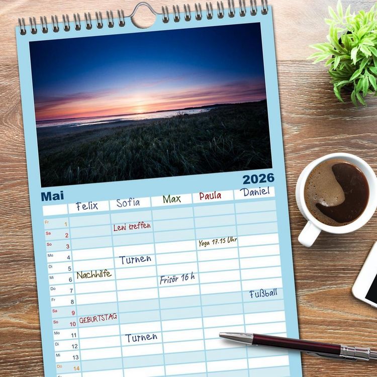 Produktbild: Familienplaner 2026 - Noch mehr F&ouml;hrweh - Insel F&ouml;hr mit 5 Spalten (Wandkalender, 21 x 45 cm) CALVENDO