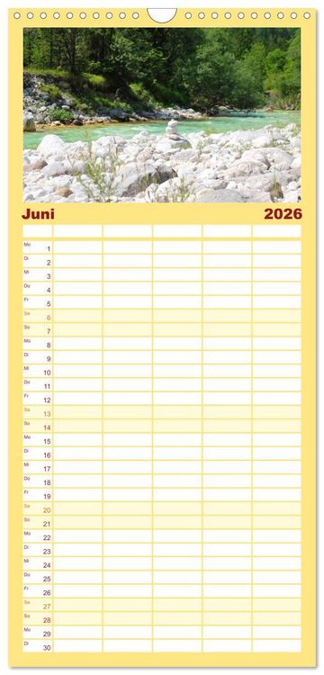 Produktbild: Familienplaner 2026 - Slowenien - Triglav Nationalpark mit 5 Spalten (Wandkalender, 21 x 45 cm) CALVENDO