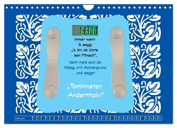Produktbild: Plattd&uuml;tsche Cartoons (Wandkalender 2026 DIN A4 quer), CALVENDO Monatskalender