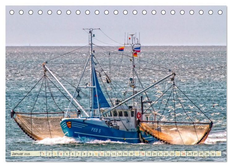 Produktbild: Maritime Augenblicke - Fischkutter (Tischkalender 2026 DIN A5 quer), CALVENDO Monatskalender