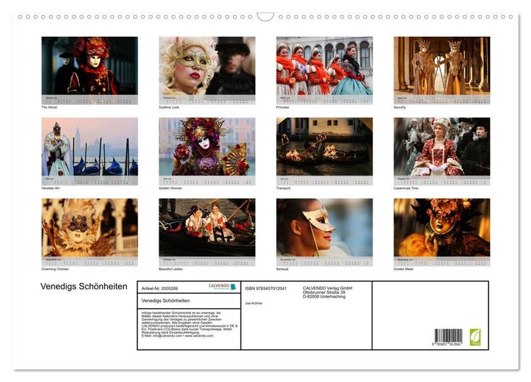 Produktbild: Venedigs Sch&ouml;nheiten (Wandkalender 2026 DIN A2 quer), CALVENDO Monatskalender