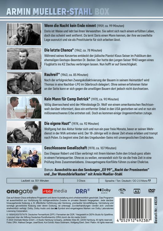Produktbild: Armin Mueller-Stahl Box - 6 Filme (DDR TV-Archiv) [3 DVDs]