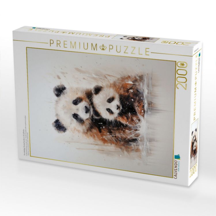 Produktbild: CALVENDO Puzzle Knuddelige Pandarfamilie in Acrylfarbe | 2000 Teile Lege-Gr&ouml;&szlig;e 90x67cm Foto-Puzzle f&uuml;r gl&uuml;ckliche Stunden