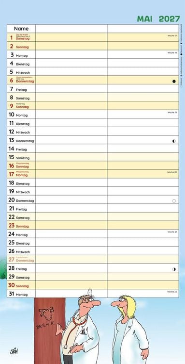 Produktbild: Uli Stein Timer f&uuml;r zwei 2027: Monatskalender f&uuml;r die Wand