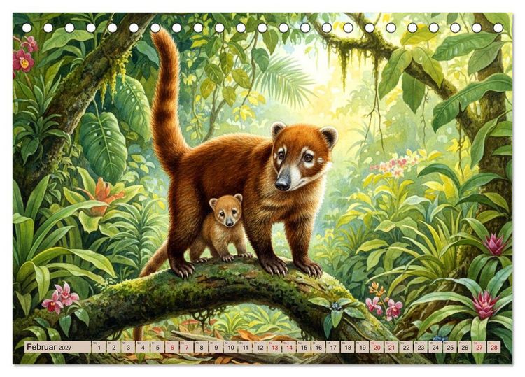 Produktbild: S&uuml;damerikas Tiere wie aus alten B&uuml;chern (Tischkalender 2027 DIN A5 quer), CALVENDO Monatskalender