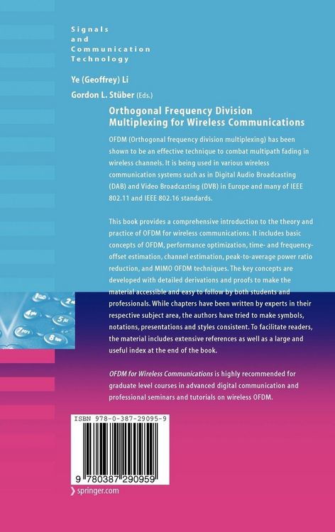 Produktbild: Orthogonal Frequency Division Multiplexing for Wireless Communications