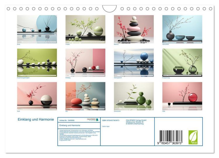Produktbild: Einklang und Harmonie (Wandkalender 2026 DIN A4 quer), CALVENDO Monatskalender