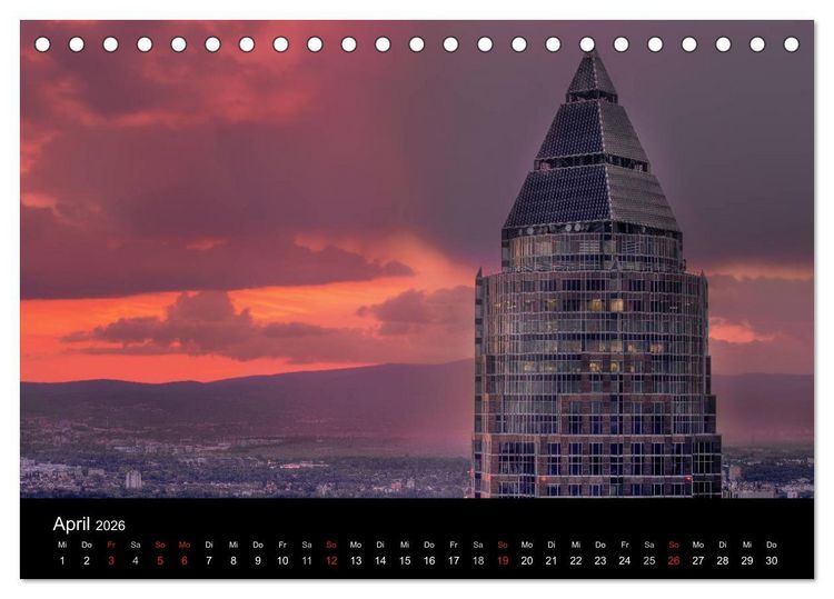 Produktbild: Frankfurt Skylights 2026 (Tischkalender 2026 DIN A5 quer), CALVENDO Monatskalender